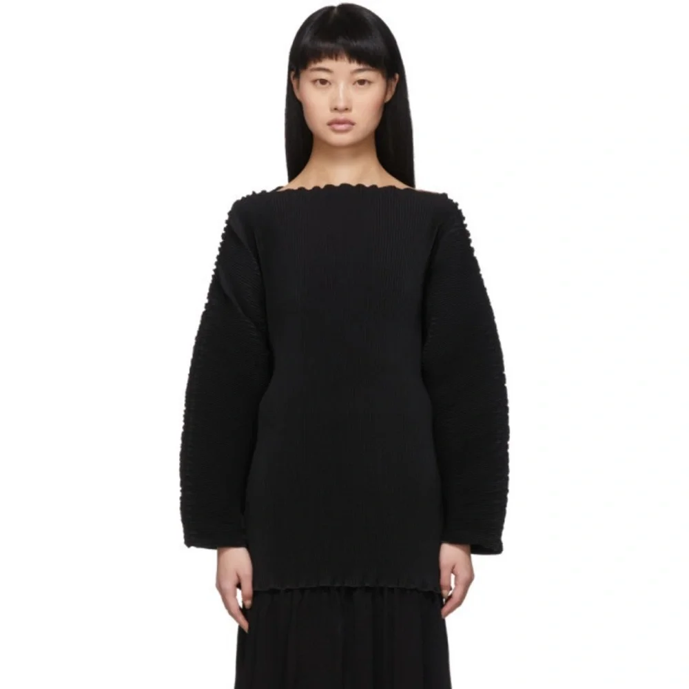 Toteme Black Gathered Azores Plisse Top xs - Picture 1 of 7